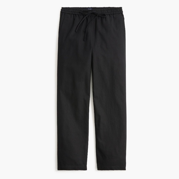 NWT!! J. CREW Factory Linen Blend Slim Wide Leg Drawstring Pants Solid Black 2 - Picture 12 of 16